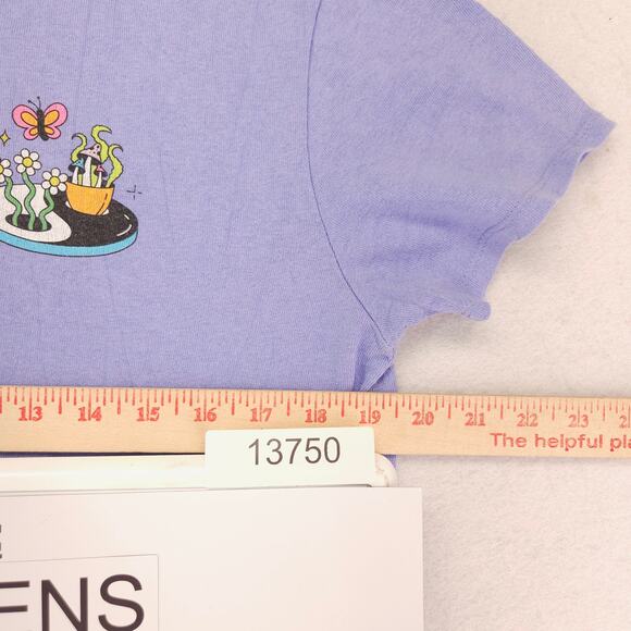 Alab Casual Long Sleeve Crew Neck Graphic T Shirt Womens Size Medium M Purple - Picture 6 of 9